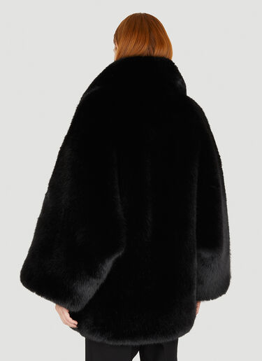Saint Laurent Faux Fur Coat Black sla0249036