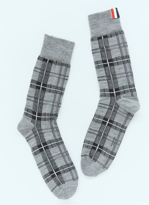 Comme des Garçons PARFUMS Tartan Jacquard Mid Calf Socks Transparent cdp0350006