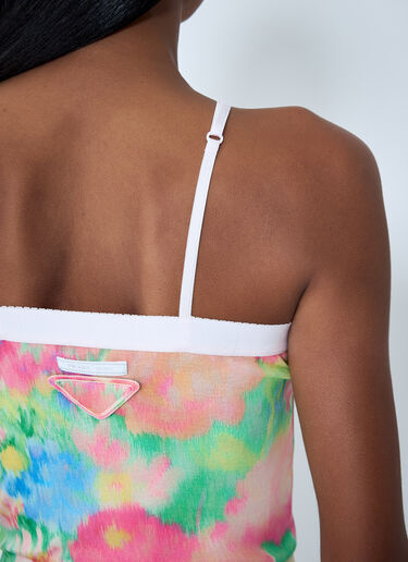 Rib Floral Print Top Prada Rib Floral Print Top Green pra0262126