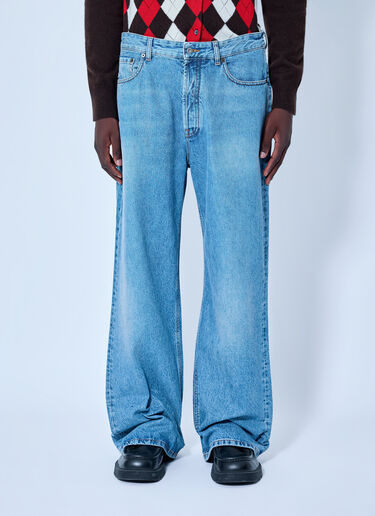 LN-CC® - Miu Miu: Five-Pocket Washed Denim Jeans - Blue Miu Miu Five-Pocket Washed Denim Jeans Blue miu0166022