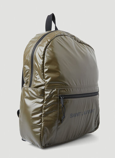 Saint Laurent Nuxx Logo Print Backpack Khaki sla0149047