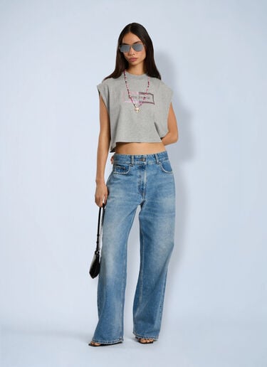 Palm Angels Stud Box Logo Tank Top Grey pma0266219