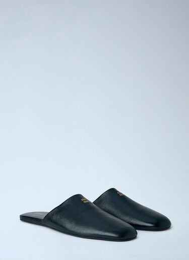 LN-CC® - Miu Miu: Leather Slippers - Black Miu Miu Leather Slippers Black miu0264215