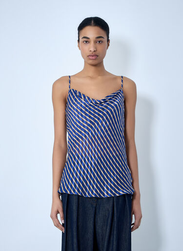Diagonal Stripe Camisole Top Dries Van Noten Diagonal Stripe Camisole Top Blue dvn0263009