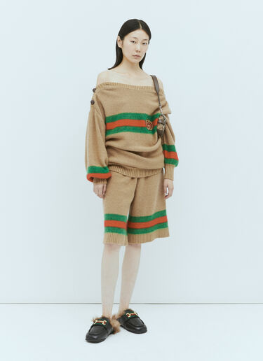 Interlocking GG Wool Mohair Sweater Gucci Interlocking GG Wool Mohair Sweater Beige guc0253048