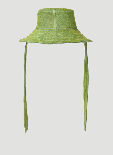 Marni Logo Embroidery Bucket Hat Green mni0255038