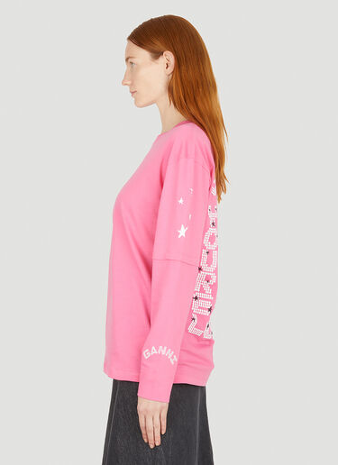 GANNI 레이어드 롱 슬리브 T-셔츠 핑크 gan0251019