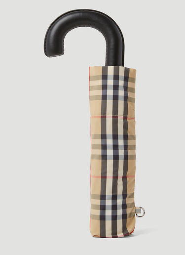 Burberry Trafalgar Check Folding Umbrella Beige bur0253063