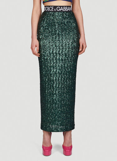 Dolce & Gabbana Capri Sequin Skirt Green dol0249015