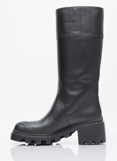 Gucci Interlocking G High Leather Boots Black guc0255062