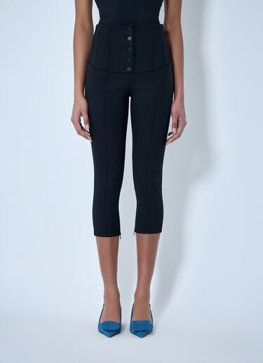 Jacquemus High-Waisted Buttoned Cycling Pants Black jac0264016