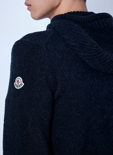 Moncler Bouclé Wool Blend Zip-up Hoodie Black mon0166002