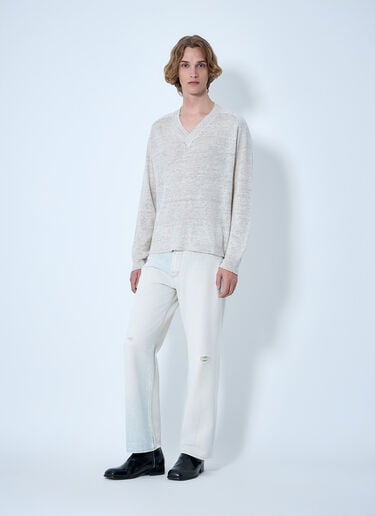 Distressed Straight-Leg Denim Jeans Our Legacy Distressed Straight-Leg Denim Jeans White our0164071