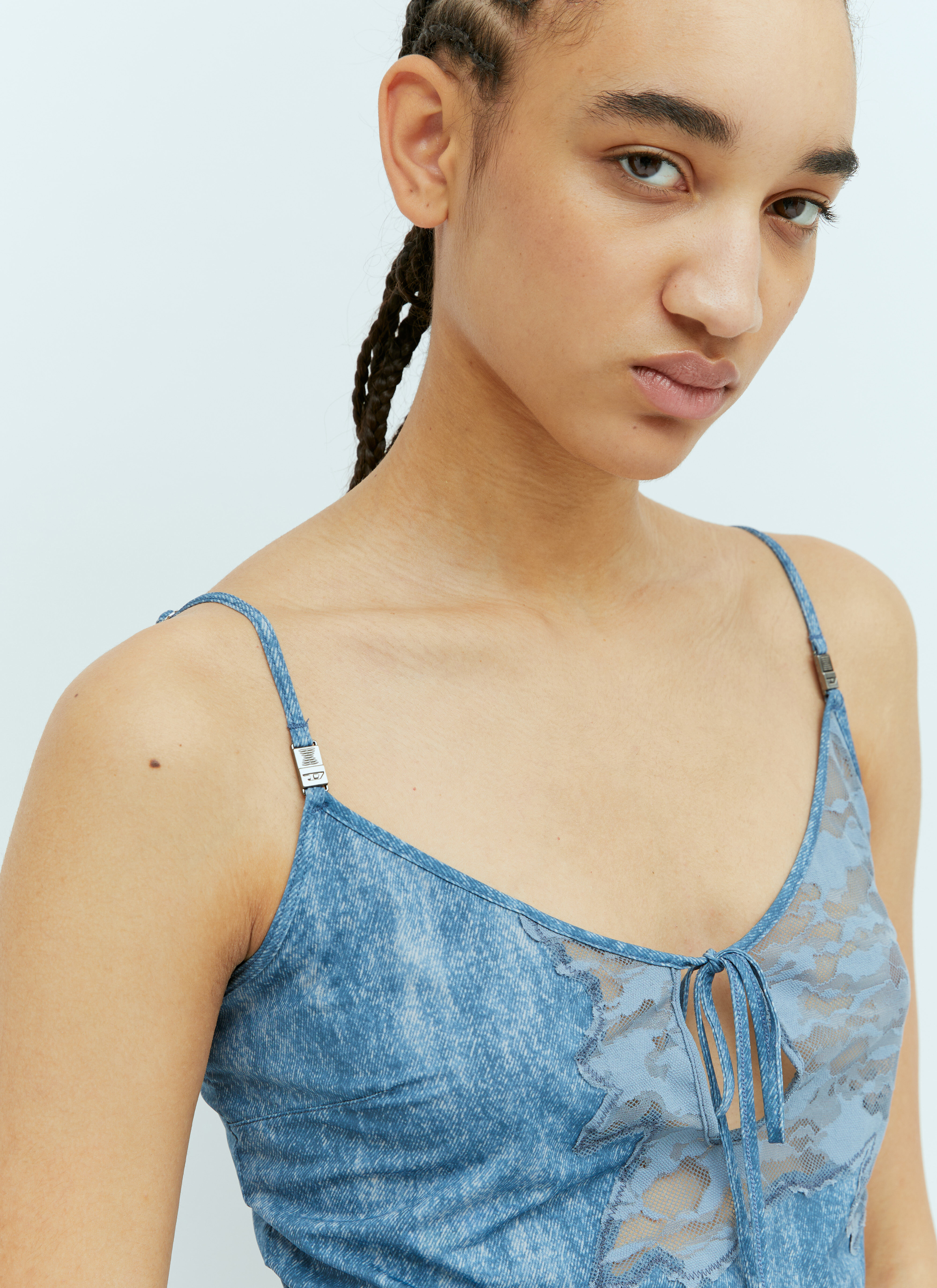 SAVAGE X DIESEL Women s Lace Sleep Cami Top in Blue LN CC