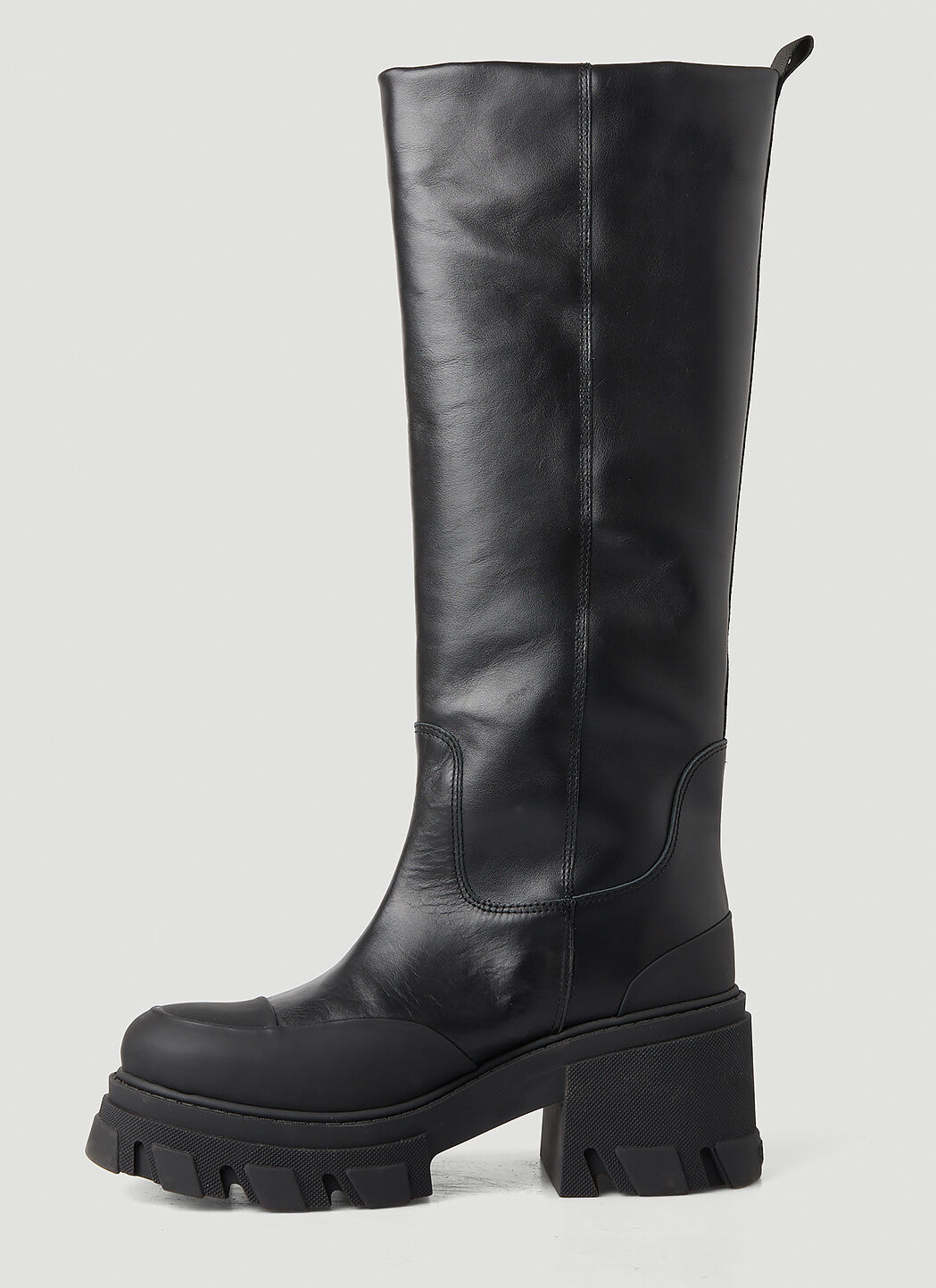 GANNI Calf Length Chunky Boots in Black | LN-CC