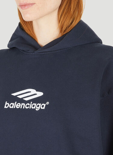 Balenciaga Sporty B Logo Hooded Sweatshirt Blue bal0248067