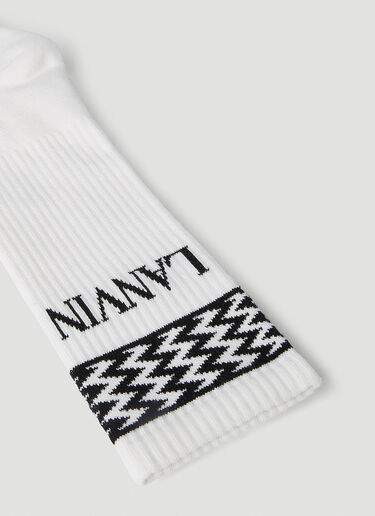 Lanvin Logo Intarsia Socks White lnv0149028