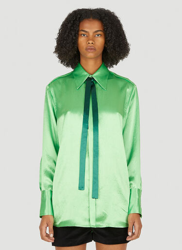 Capasa Milano Tie Neck Shirt Green cps0250011