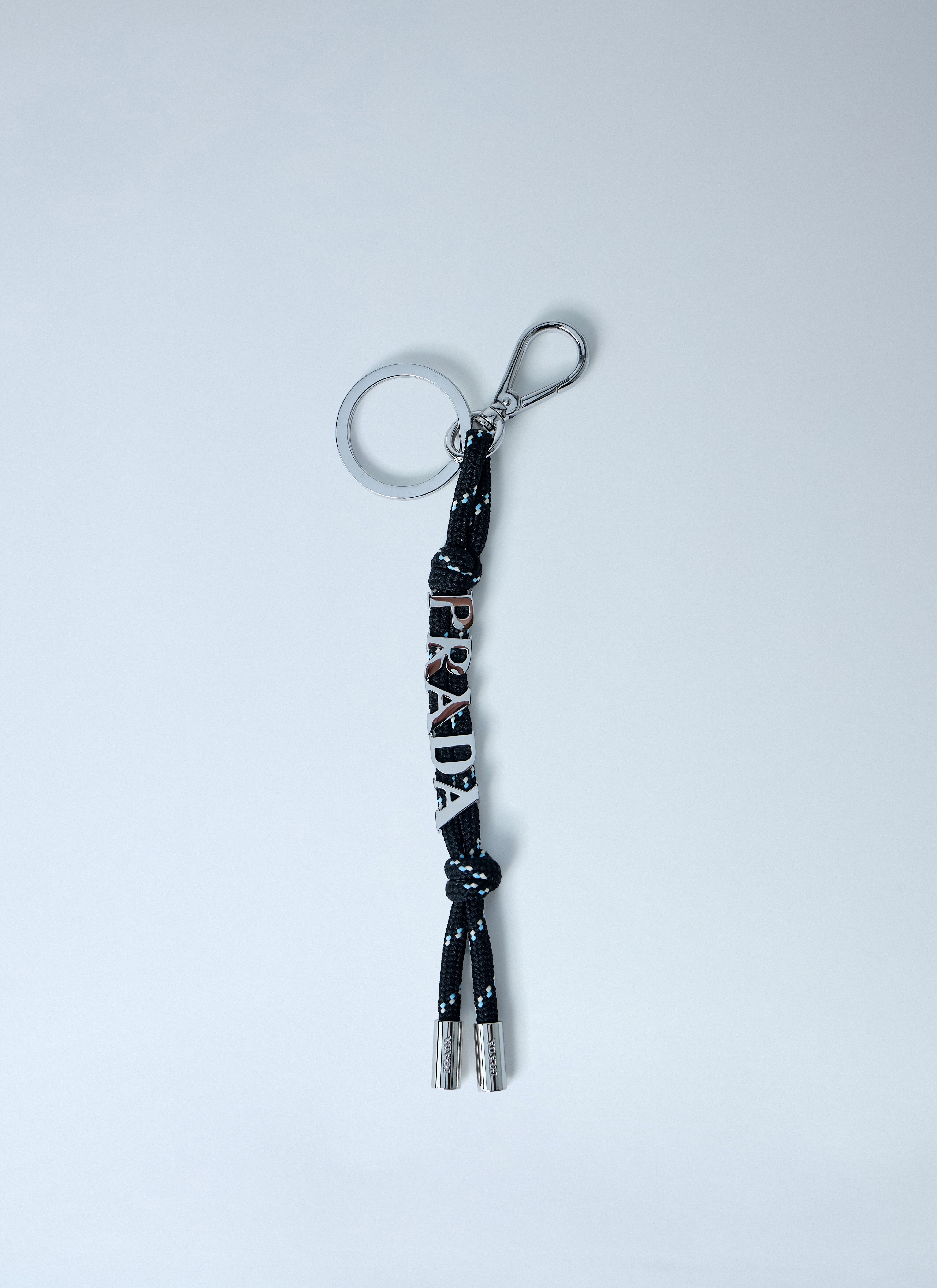 Prada Men's' Logo Embellished Keychain in Black | LN-CC®