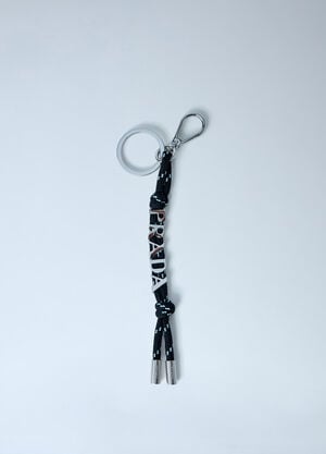 Prada Logo Embellished Keychain Black pra0164002