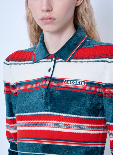 LN-CC® - Lacoste: Runway Textured Striped Polo Collar Sweater - Multicolor Lacoste Runway Textured Striped Polo Collar Sweater Multicolor lac0266021