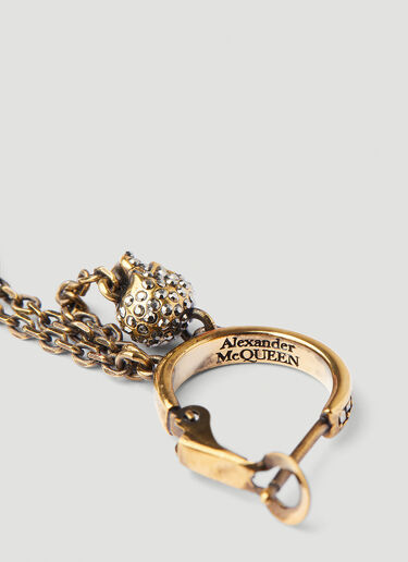 Alexander McQueen Skull Pearl Earring Gold amq0245058