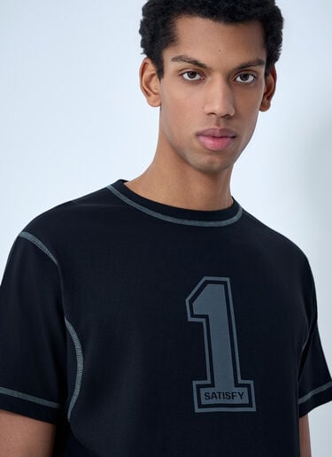 Satisfy Logo Motif Cotton Jersey T-Shirt Black sat0162014