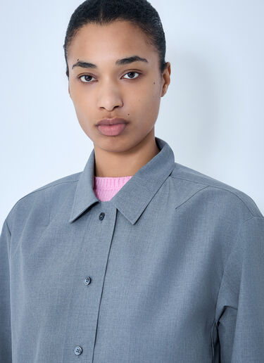 Jil Sander Cotton Poplin Cropped Shirt Grey jil0264038