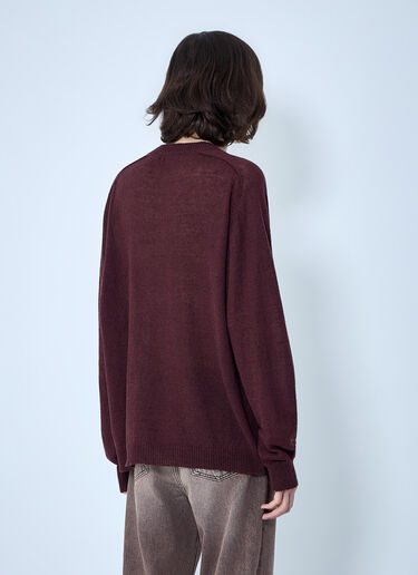 Our Legacy Rue V-Neck  Jumper Burgundy our0164027
