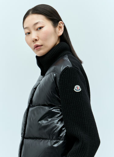 Moncler 衬垫拉链羊毛开衫 黑色 mon0255038