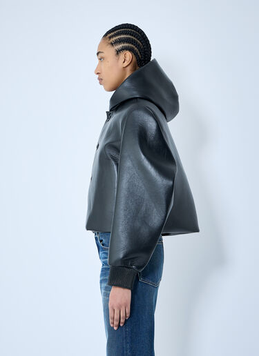 JW Anderson 短款皮革连帽夹克  黑色 jwa0259004
