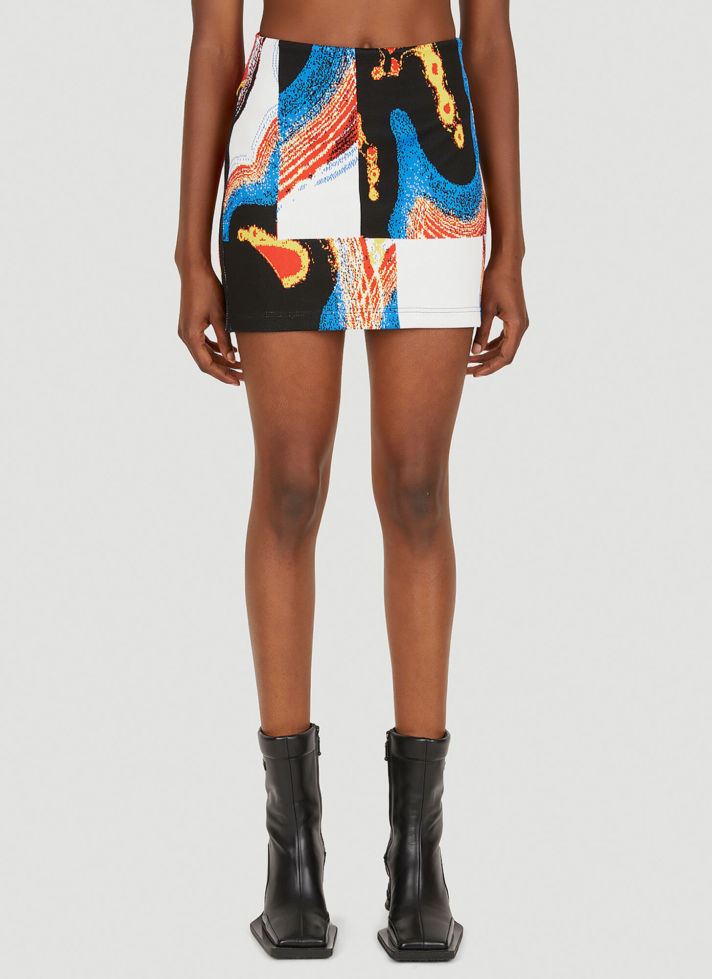 Ambush Jacquard Graphic Knit Skirt Female Black