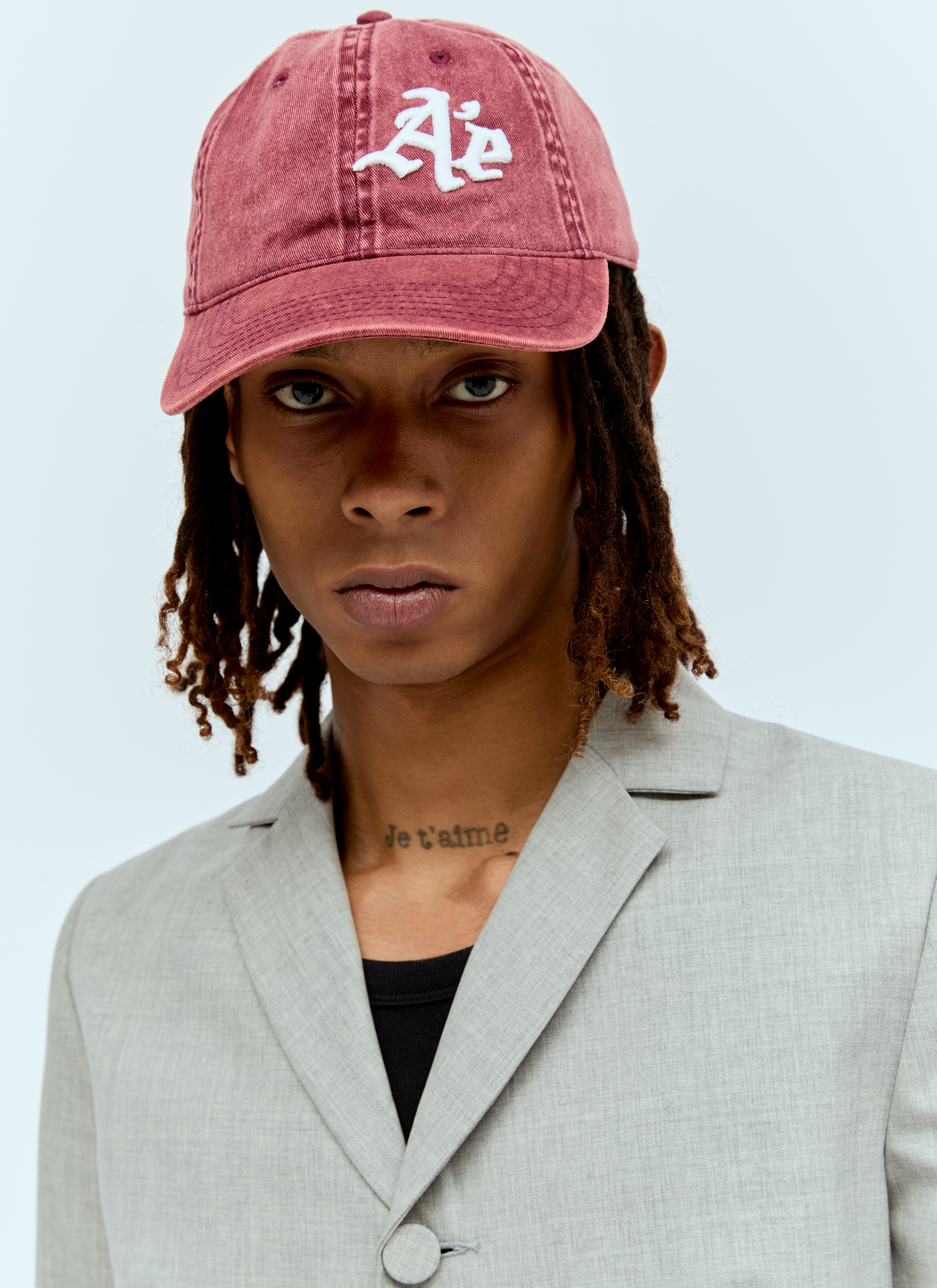 AE Logo Embroidered Cap in Grey & Red | Aaron Esh – AARON ESH