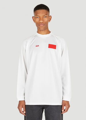 424 Logo Embroidery Long Sleeve T-Shirt White ftf0150019