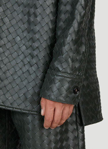 Bottega Veneta Intrecciato Leather Shirt Green bov0153008