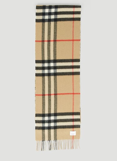 Check Cashmere Scarf Burberry Check Cashmere Scarf Beige bur0253053