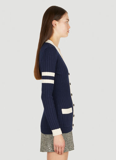 Durazzi Milano Ribbed Cardigan Blue drz0250015