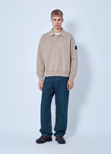 Stone Island Polo Collar Sweatshirt Beige sto0165090
