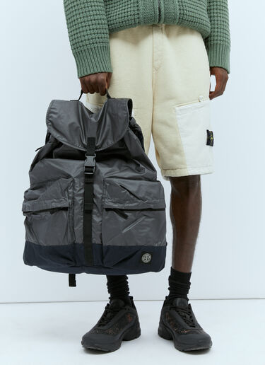 Stone Island Coated Canvas Backpack Grey sto0154098