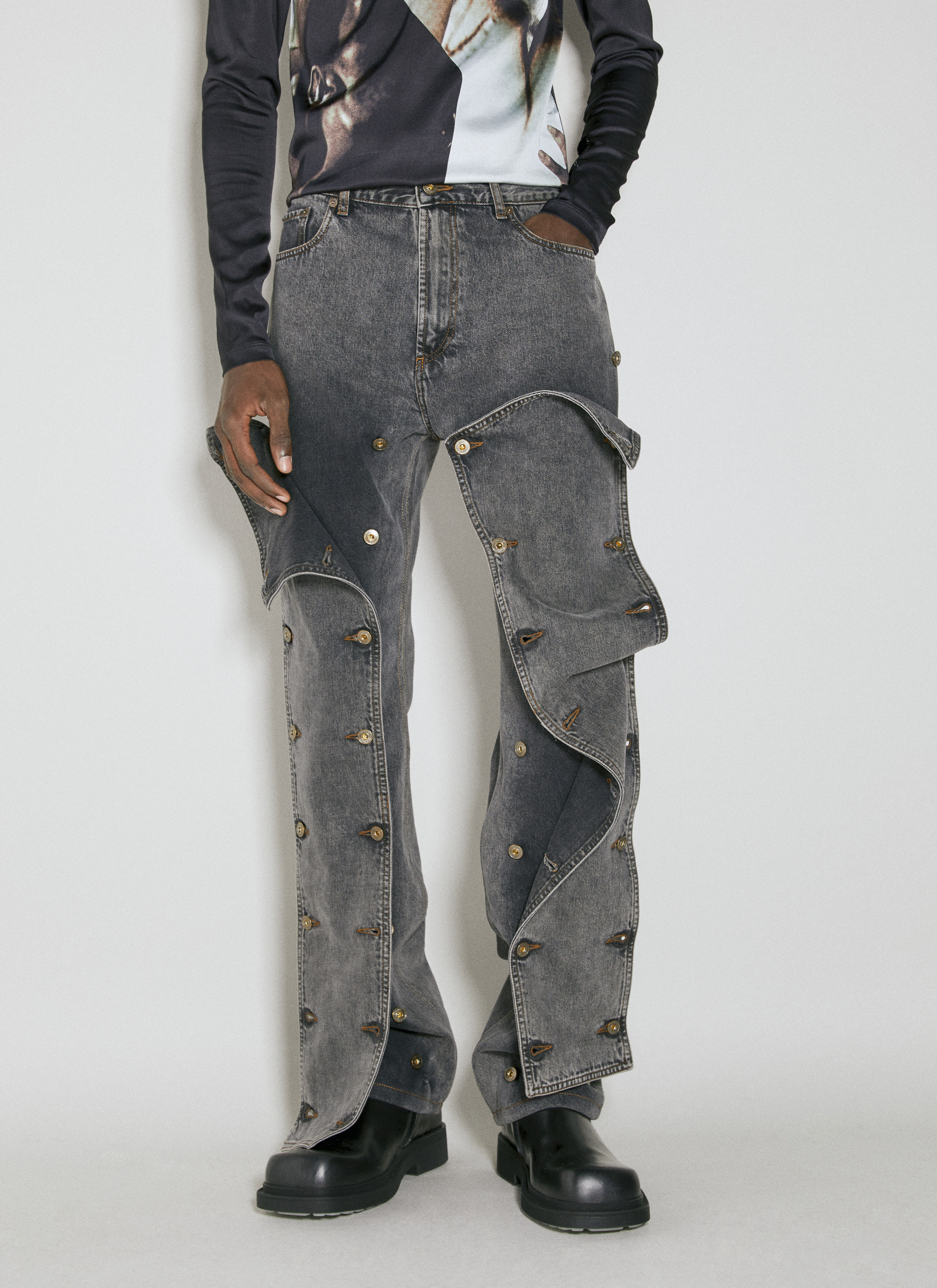 Rick Owens Evergreen Snap Off Jeans Grey ric0154008
