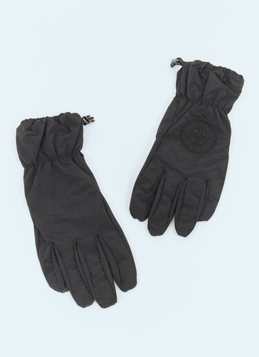 Logo Embroidery Gloves Stone Island Logo Embroidery Gloves Black sto0158058