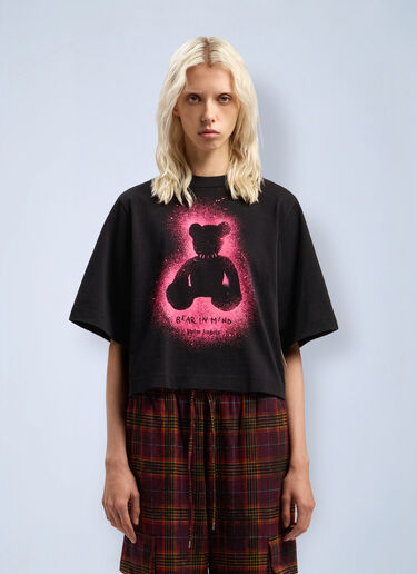Spray Bear Cropped T-Shirt Palm Angels Spray Bear Cropped T-Shirt Black pma0262072