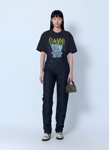 LN-CC® - GANNI: Slub Denim Fold Jeans - Navy GANNI Slub Denim Fold Jeans Navy gan0266006