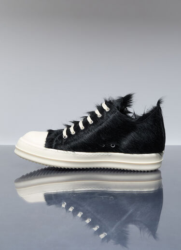 Rick Owens 毛皮低帮运动鞋 黑色 ric0156013