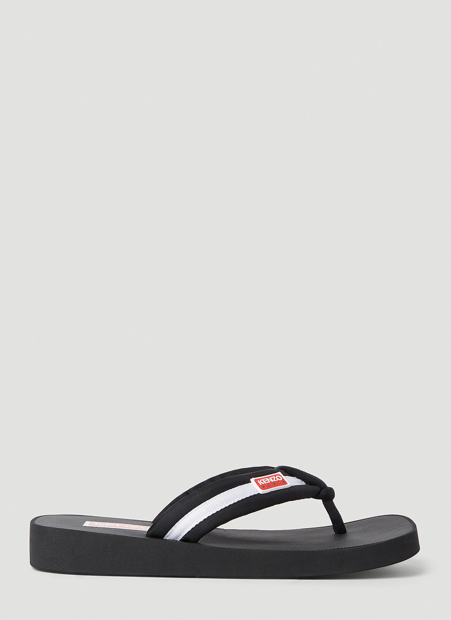 Shop Kenzo Logo Patch Flip Flops In Black