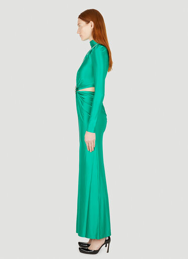 Rabanne Gathered Cut-Out Dress Green pac0251020