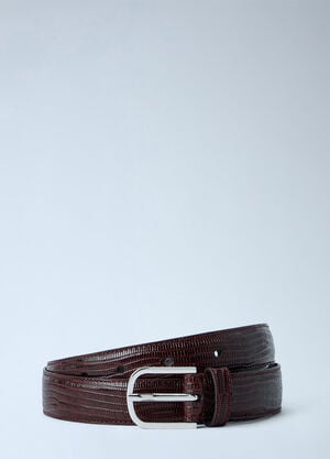 Toteme Slim Lizard-Embossed Belt Brown tot0265050