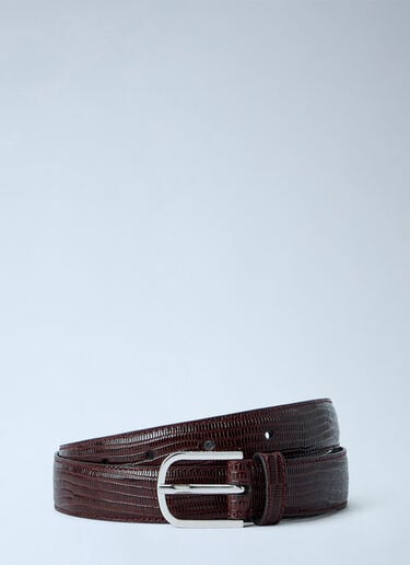 LN-CC® - Toteme: Slim Lizard-Embossed Belt - Brown Toteme Slim Lizard-Embossed Belt Brown tot0265050