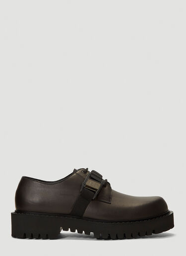 Valentino Buckle-Detail Lace-Up Shoes Black val0142063