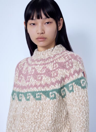 Moncler Grenoble 几何提花羊毛混纺毛衣 米色 mog0265013